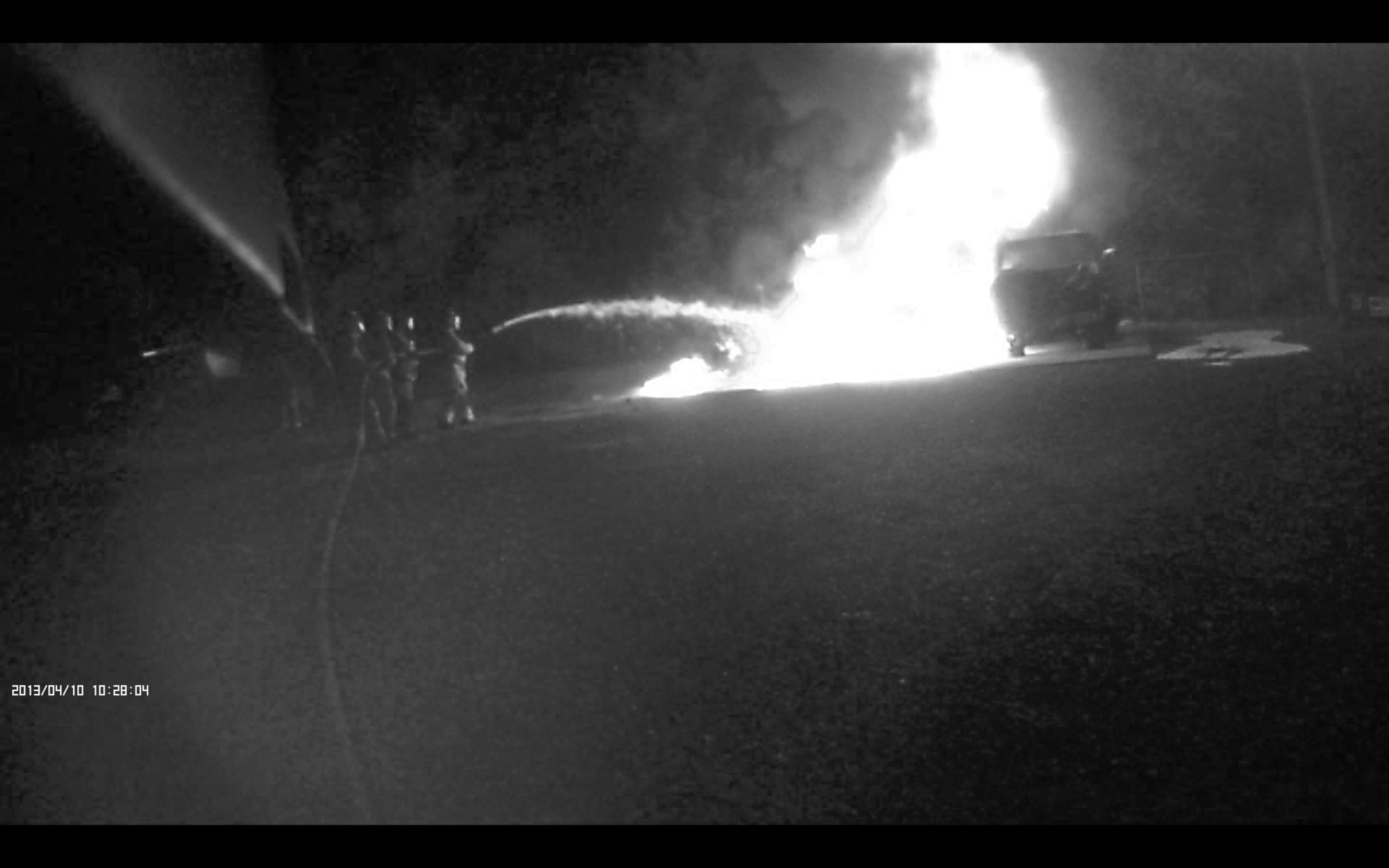 On 29 March 2016, ESFD firefighters participating in Southwestern Illinois College's Firefighter II course practice extinguishing a simulated liquefied hazardous materials fire using specialized foam instead of water.