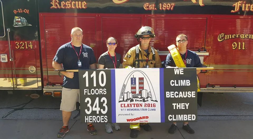 On September 11 2016, ESFD participated in the 9/11 Memorial Stairclimb held annually in Clayton, MO. This year the department raised over $1.5k for the event, with the proceeds going to the National Fallen Firefighters Foundation. 