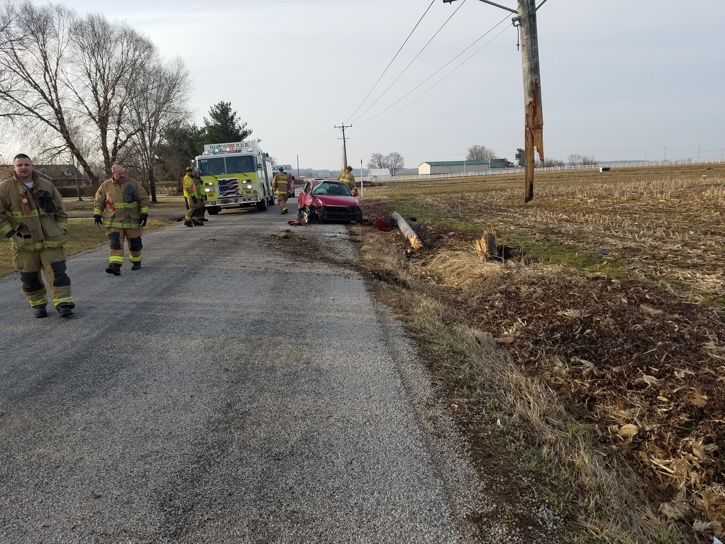  On March 10, 2019, East side responded for a vehicle vs. a utility pole.  