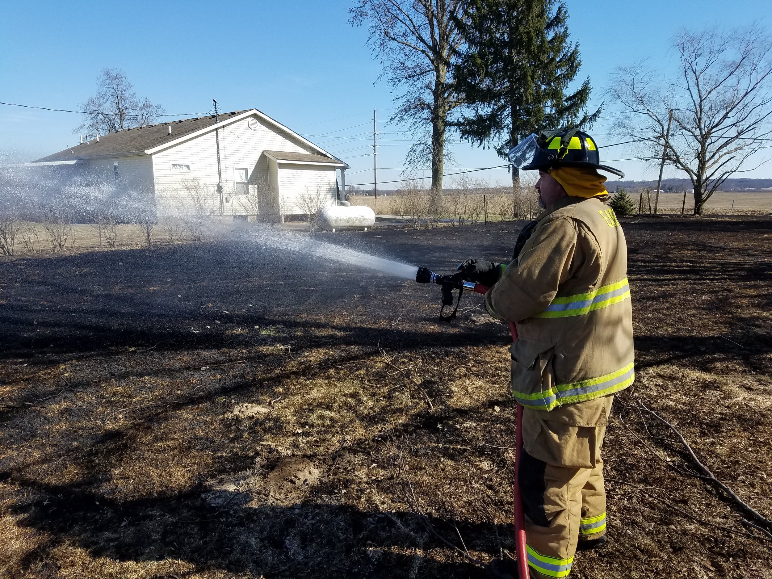  On 03/16/19, East Side Firefighters responded for a brush fire. The fire was mostly extinguished by a group of citizens driving by. The fire was started by a resident burning yard waste on a windy day.   