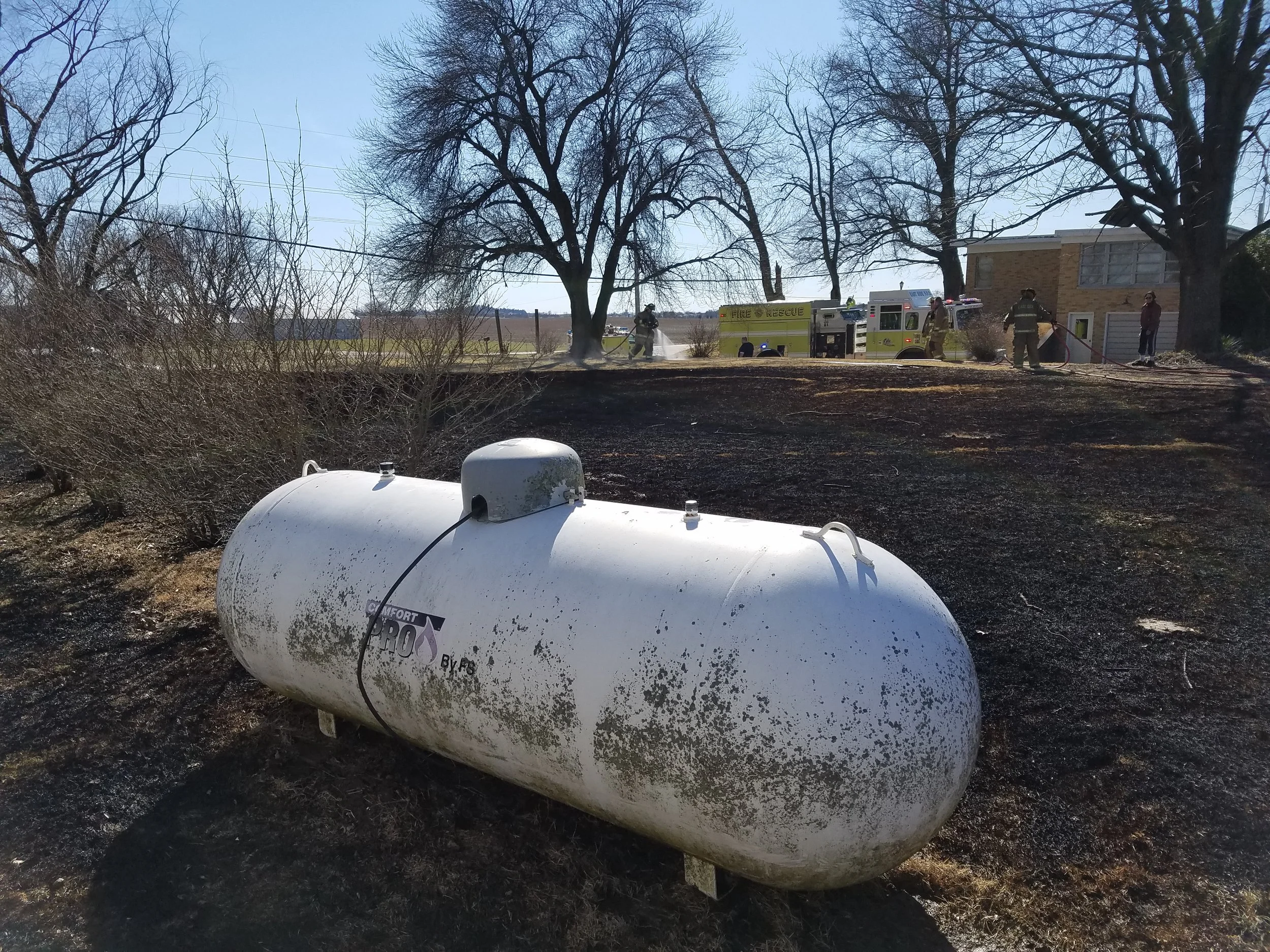 On 03/16/19, East Side Firefighters responded for a brush fire. The fire was mostly extinguished by a group of citizens driving by. The fire was started by a resident burning yard waste on a windy day.