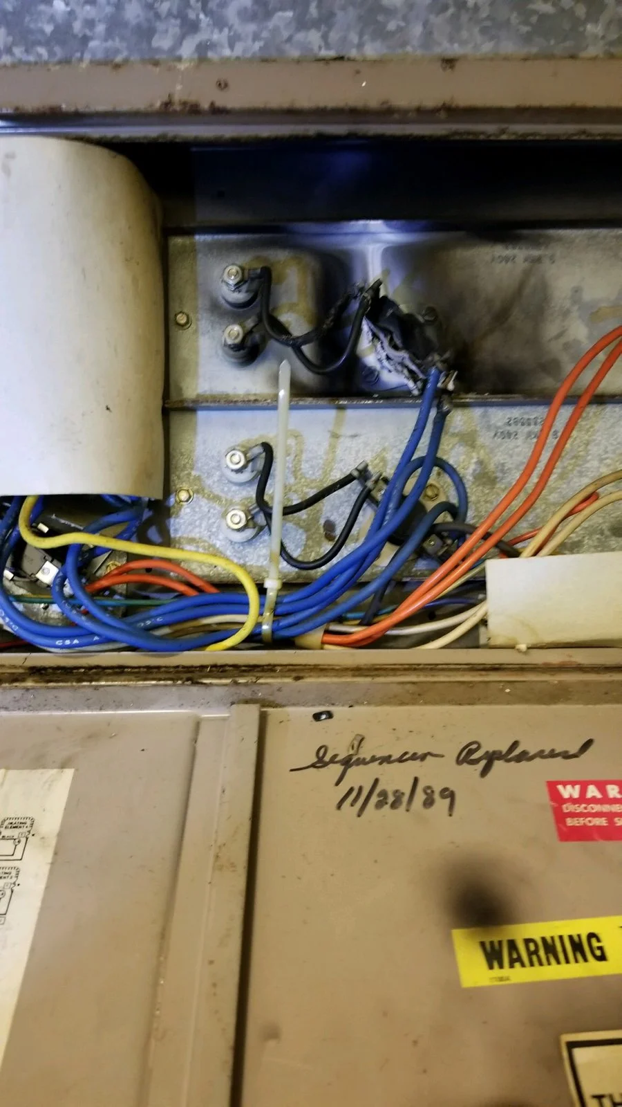 On 03/31/19, East Side Firefighters responded for a furnace on fire. Firefighters located an electrical component that burned up. The furnace filter was also almost completely blocked.
