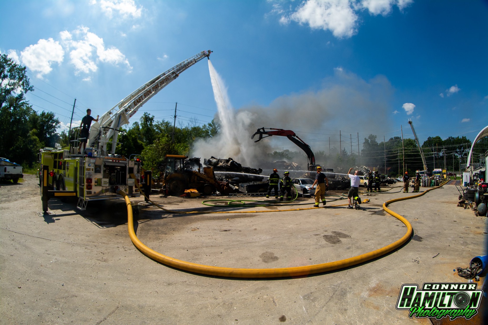  On 07/27/2019, East Side Fire responded for a fire in a junk yard with automatic mutual aid from Swansea Fire Department. Belleville Fire Department and Northwest Fire Department also responded mutual aid. 