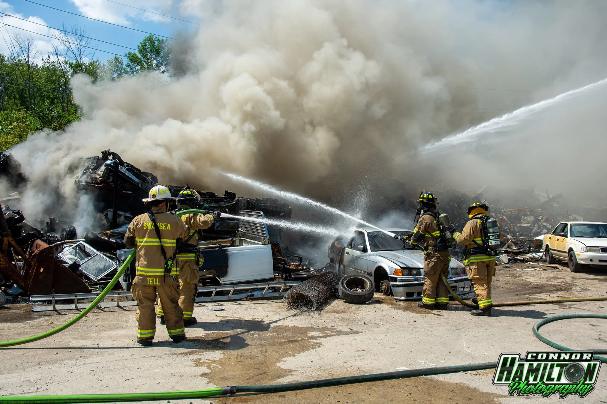 On 07/27/2019, East Side Fire responded for a fire in a junk yard with automatic mutual aid from Swansea Fire Department. Belleville Fire Department and Northwest Fire Department also responded mutual aid.