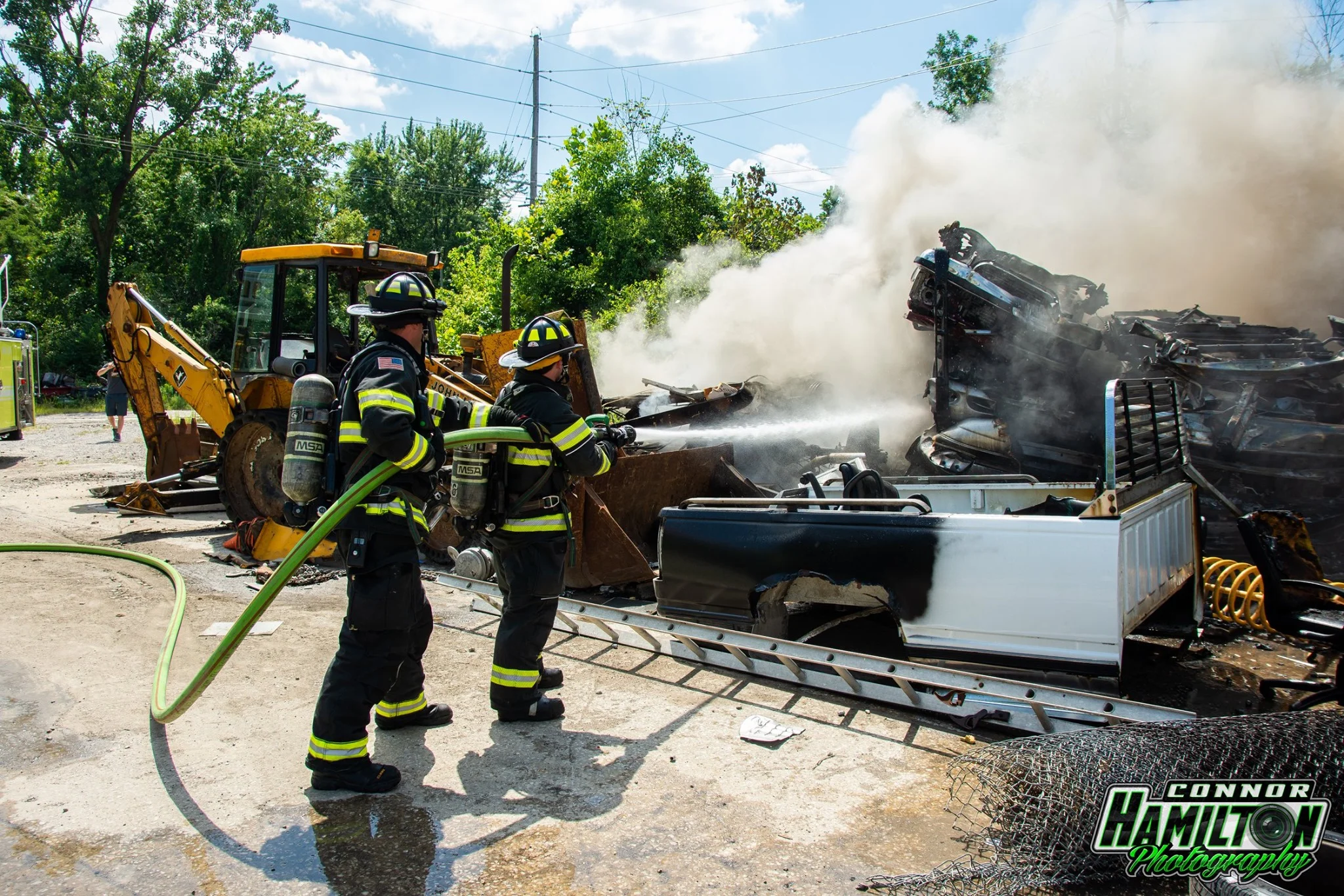 On 07/27/2019, East Side Fire responded for a fire in a junk yard with automatic mutual aid from Swansea Fire Department. Belleville Fire Department and Northwest Fire Department also responded mutual aid.