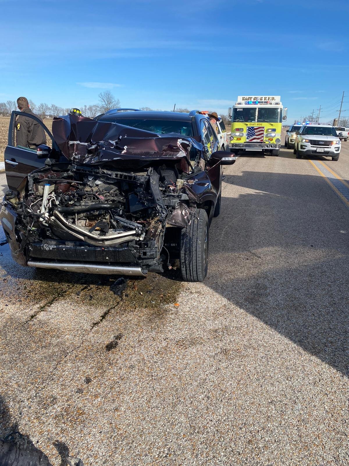  On 2/22 the East Side Fire Department responded for a vehicle vs tractor trailer on Carlyle Ave near Radio Range.  