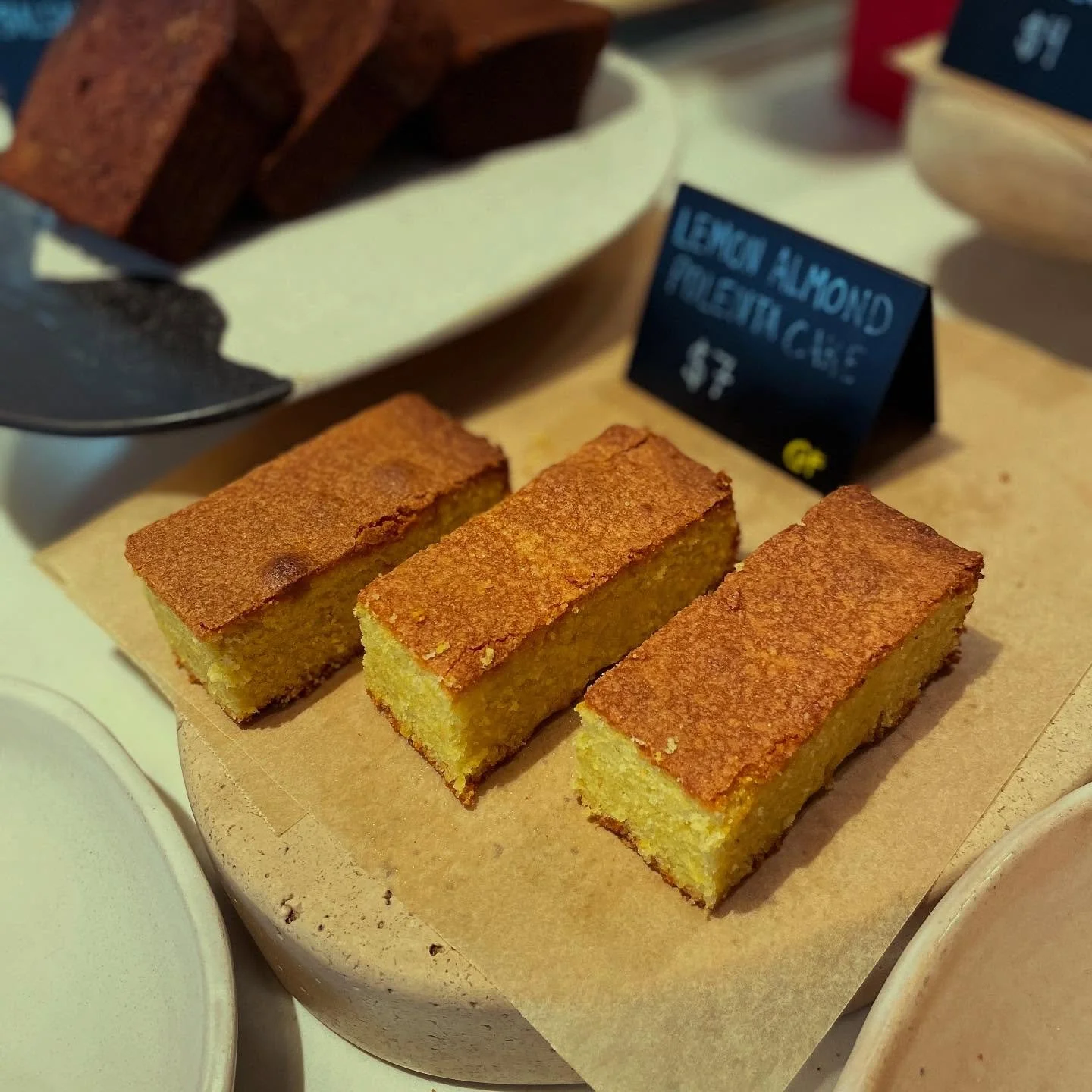 One of our favorites polenta cake! 
Enjoy the sweetness of this piece with an iced coffee!
#ocafe