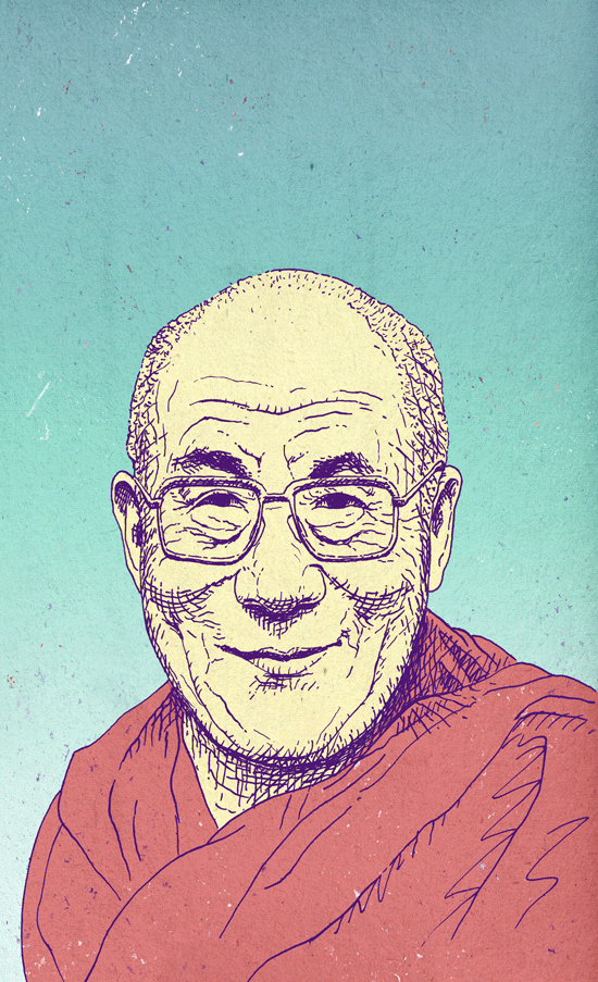 antoine-dore-animated-portrait-dalai-lama.gif
