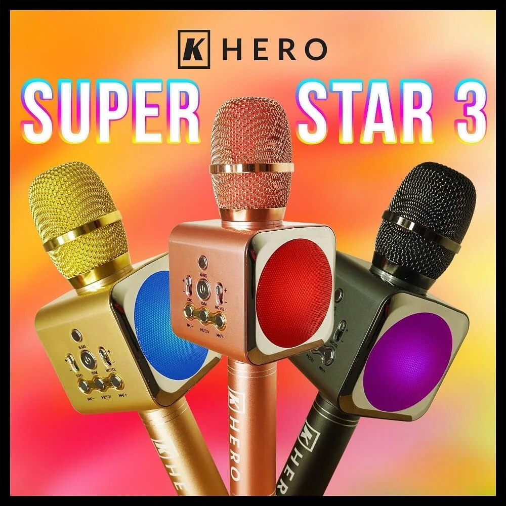 K Hero™ SUPERSTAR 3 Portable Karaoke Microphone