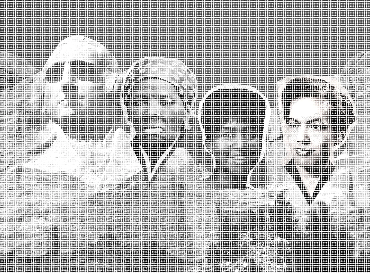 George with Harriet, Pauli, and Aretha.