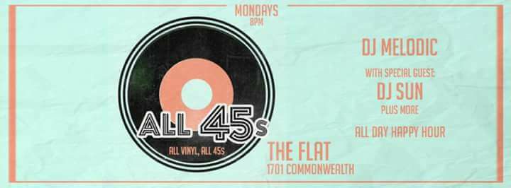 Welcome to #all45s with resident dj sunand dj melodic 8pm-2am A day dedicated to all day happy hour and vinyl #allday #happyhour #mondays 4pm-2am $2 Lone Star $3 Select Beers $4 Frozen Mojito $5 Frozen Pina Colada $5 Frozen Sangria $2 Rum Floater (on all frozen drinks) $5 Premium Wells $2 Off All Specialty Cocktails, Coffee Cocktails, Wines by the glass and Draught Beers #happyhour #mondaynight #houstonhappyhour #htx #houston #houstonspots #houstonbar #houstonlounge #houstonnightlife #montrosehouston #montrose #htxmontrose #djs #houstonmusic #houstonchillspot #houstonpatio #drinkspecials