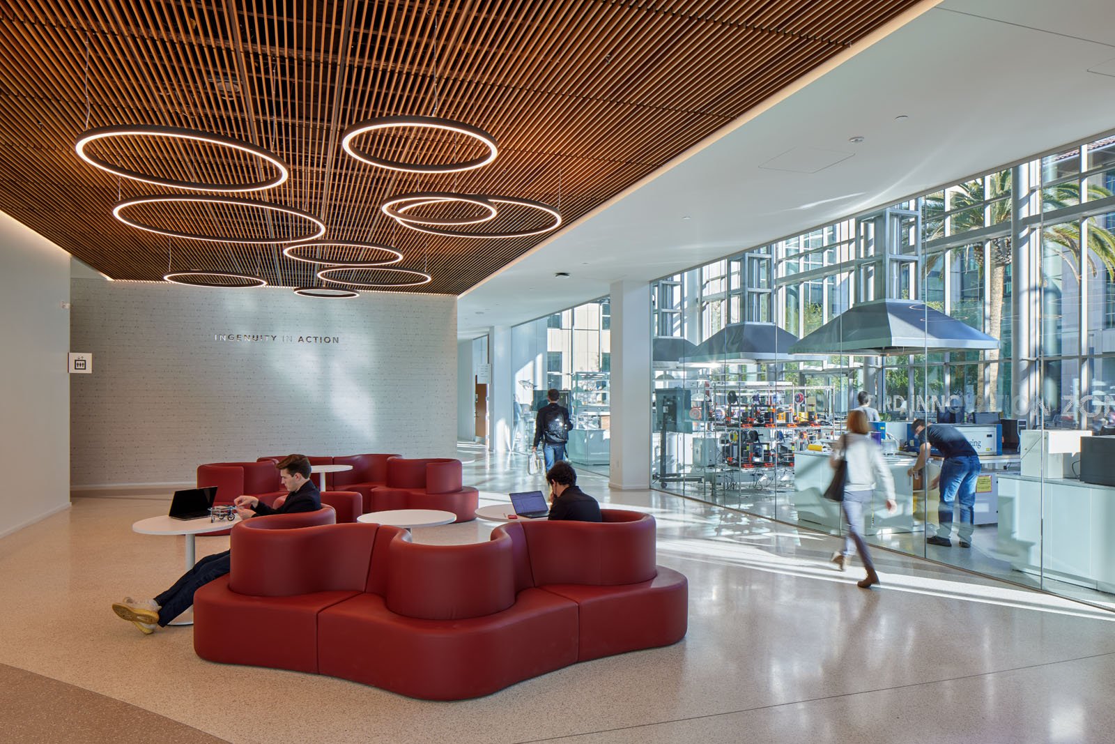   Sobrato Center for Discovery and Innovation    Client:  Santa Clara University   Services : space planning, custom furniture design, furnishings selections   SF:  270,000   Architect:  ZGF    Photos:  Bruce Damonte 