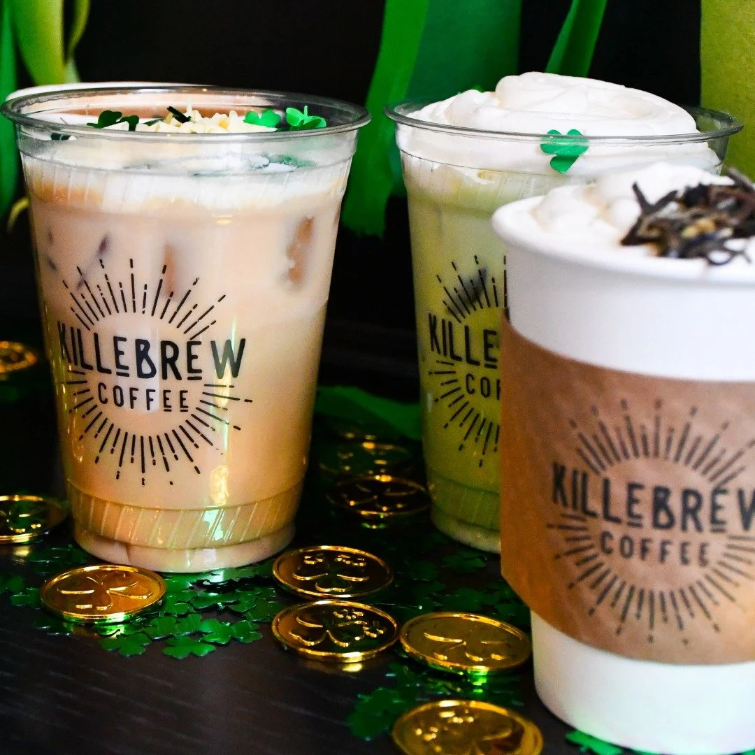 Sip into a little March magic! ☕️✨
Our seasonal specials are here for a limited time &mdash; lucky you🍀 

#nashvillecoffee #KillebrewCoffee #CoffeeSpecials