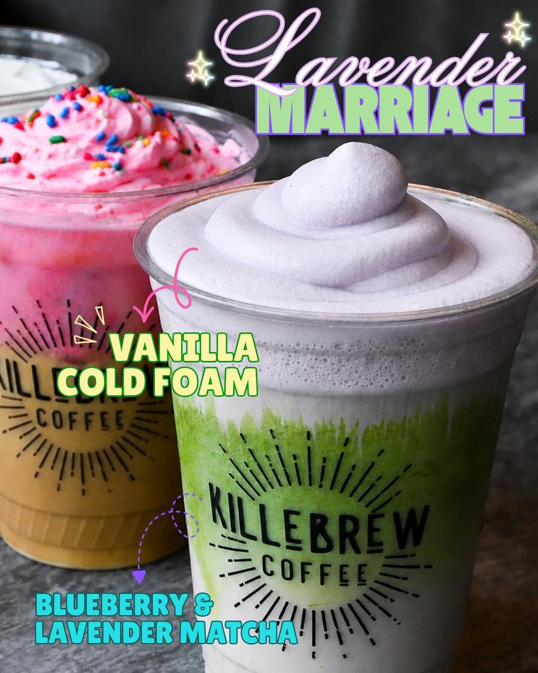 Til matcha do us part, introducing Lavender Marriage💜Blueberry &amp; lavender matcha with vanilla cold foam.

#NashvilleTN #NashvilleCoffee #NashvilleCoffeeShop #Pride #HappyPride
