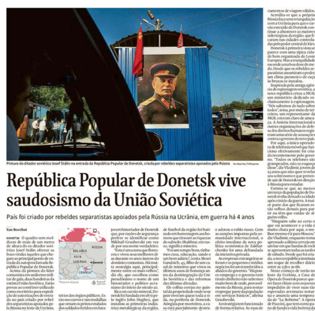 Em república rebelde no Leste da Ucrânia, Stalin, Marx e Lenin voltam a ser herois