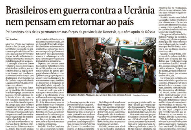 Brasileiros continuam lutando em guerra separatista no Leste da Ucrânia
