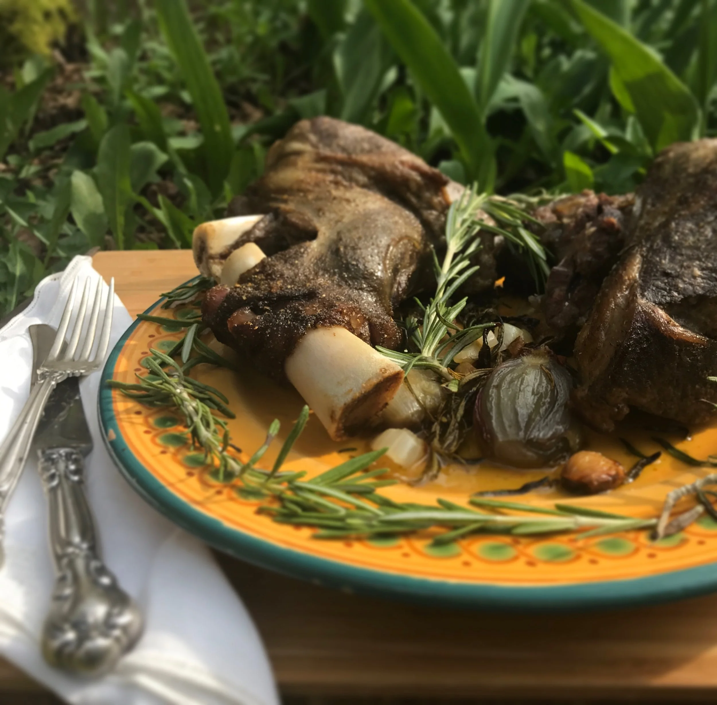 Oven roasted Tunisian lamb shanks