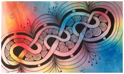 Zentangle, Doodle, Fescu, Printemps