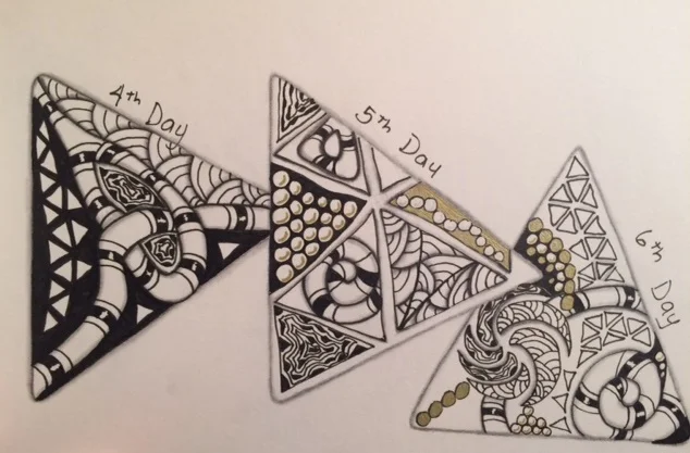 Zentangle, Doodle, 12 Days of Christmas, 3Z Tiles, Holiday, Christmas