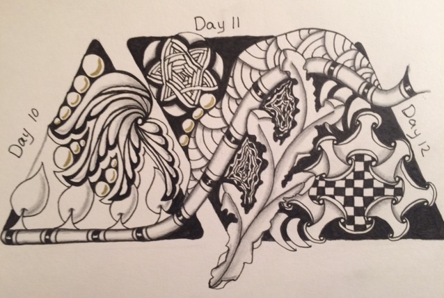 Zentangle, Doodle, 12 Days of Christmas, Holiday, Christmas, 3z tiles