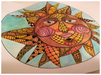 Zentangle, Zendoodle, Doodling, Tangling, Template, Sun