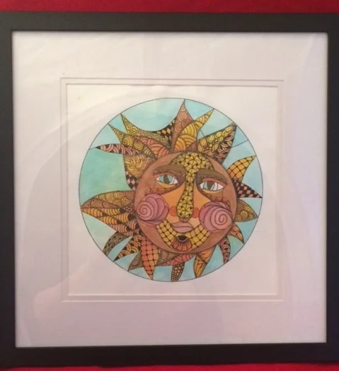 Zentangle, Zendoodle, Tangling, Template, Sun