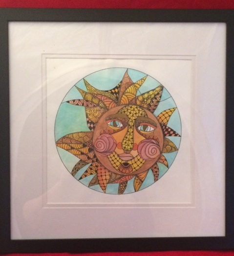 Zentangle, Zendoodle, Tangling, Template, Sun
