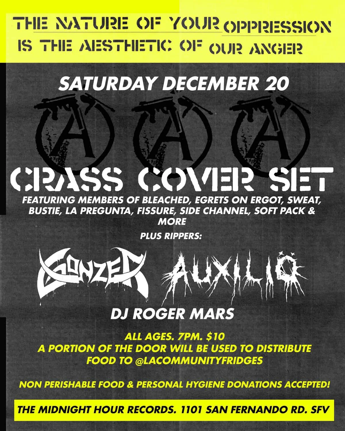 Crass Cover Set w/ Gonzer, Auxilio &amp; DJ Roger Mars