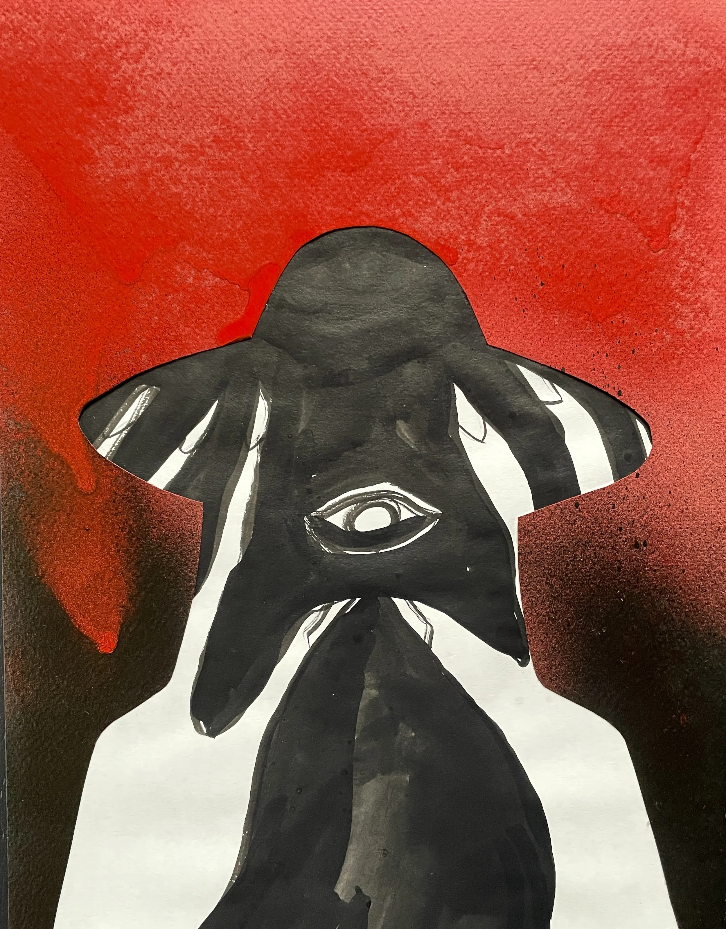 "Development Endeavors 1" Original Art, Ink & Spray Paint on Paper