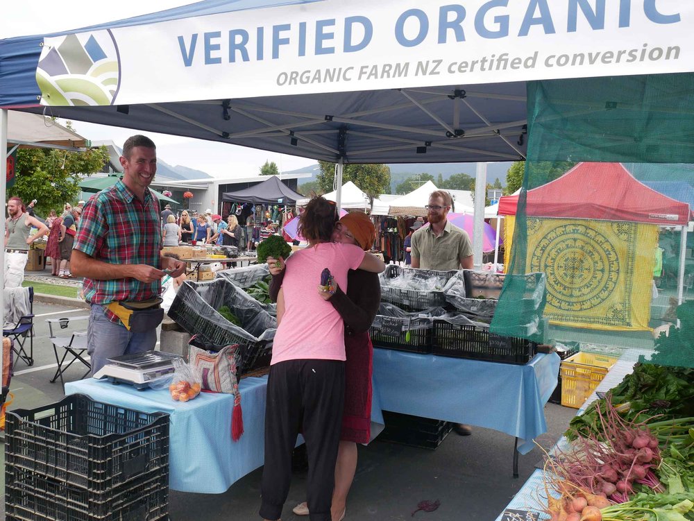  Our friends, Shane and Ben (pictured, left), founded Puramahoi Fields and sell at the Takaka Village Market every Friday and Saturday... one of the only organic stalls! (Jan 14) 