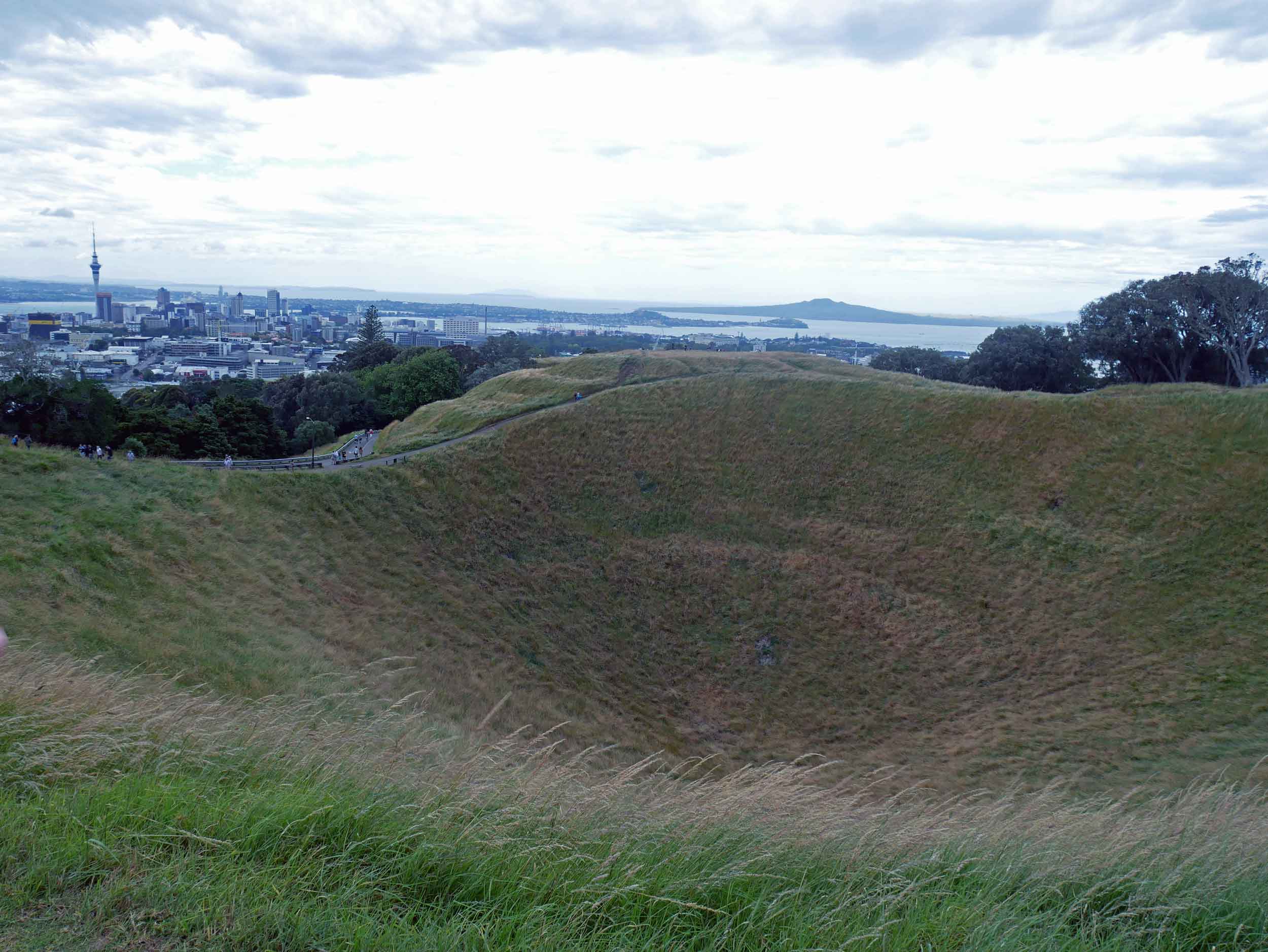  Along the walk, we climbed Mt. Eden, one of the most significant volcanic cones in Auckland (Jan 3). &nbsp; 
