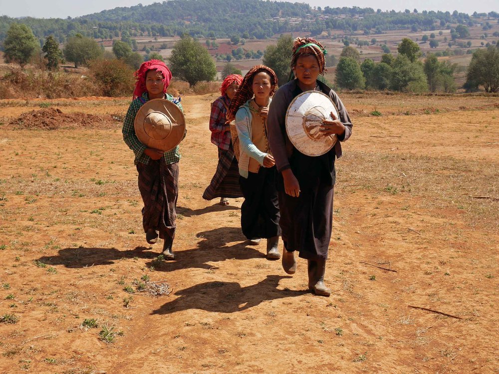  Women returning from the field work (Feb 20). 