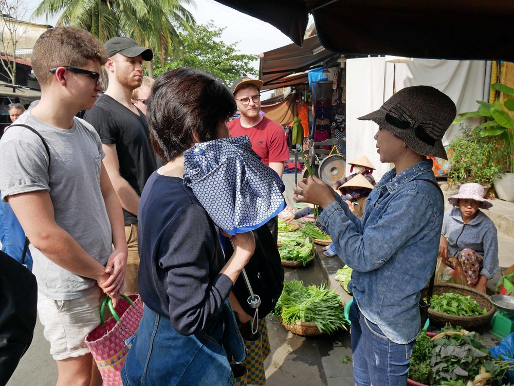  Our cooking class started with a shopping trip to the Hoi An Market where our guide showed us locally grown and sourced products (March 17). 
