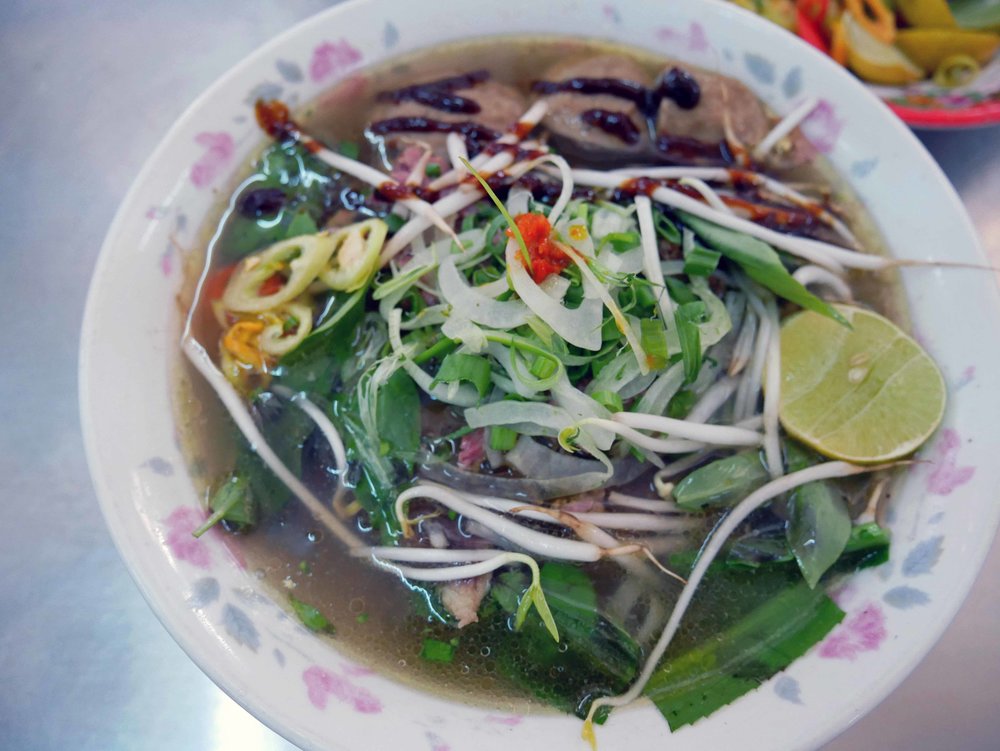  We couldn't get enough of the sweet and spicy Pho beef broth, full of herbs, scallions, and red chilis. &nbsp; 
