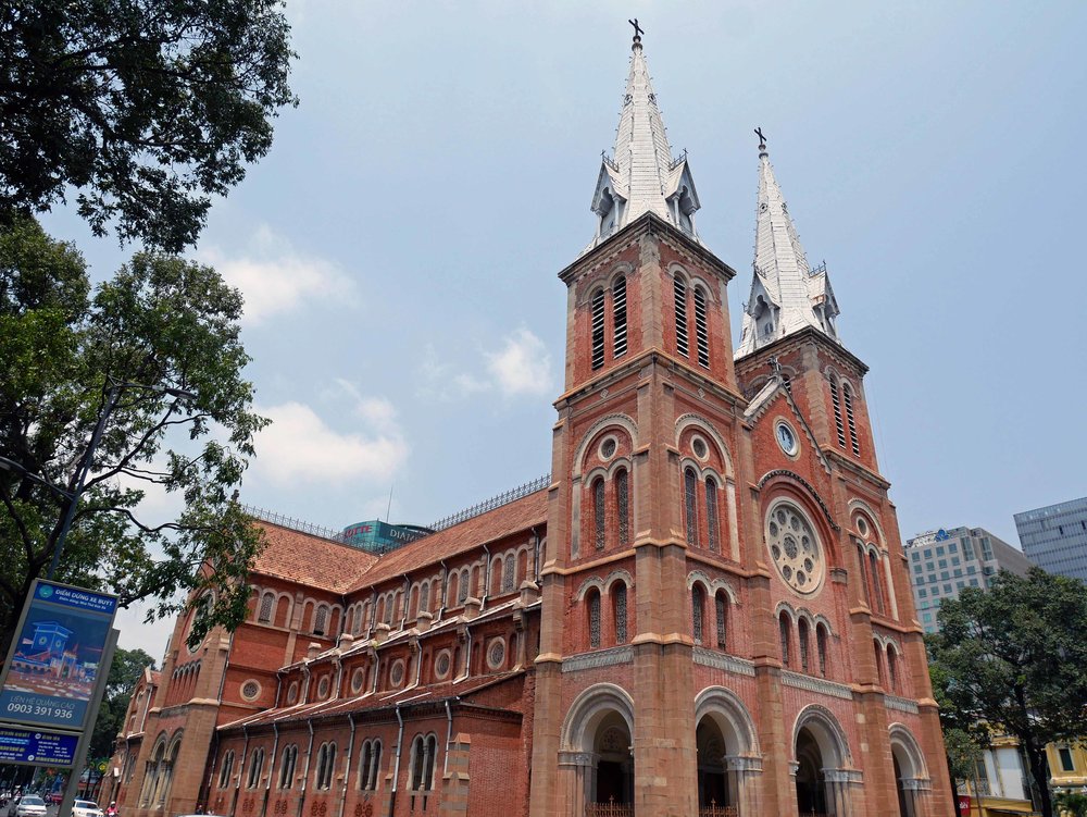  There's a lot to see in Saigon, and we started with the impressive Notre Dame Cathedral, or officially Our Lady of The Immaculate Conception (March 13). 