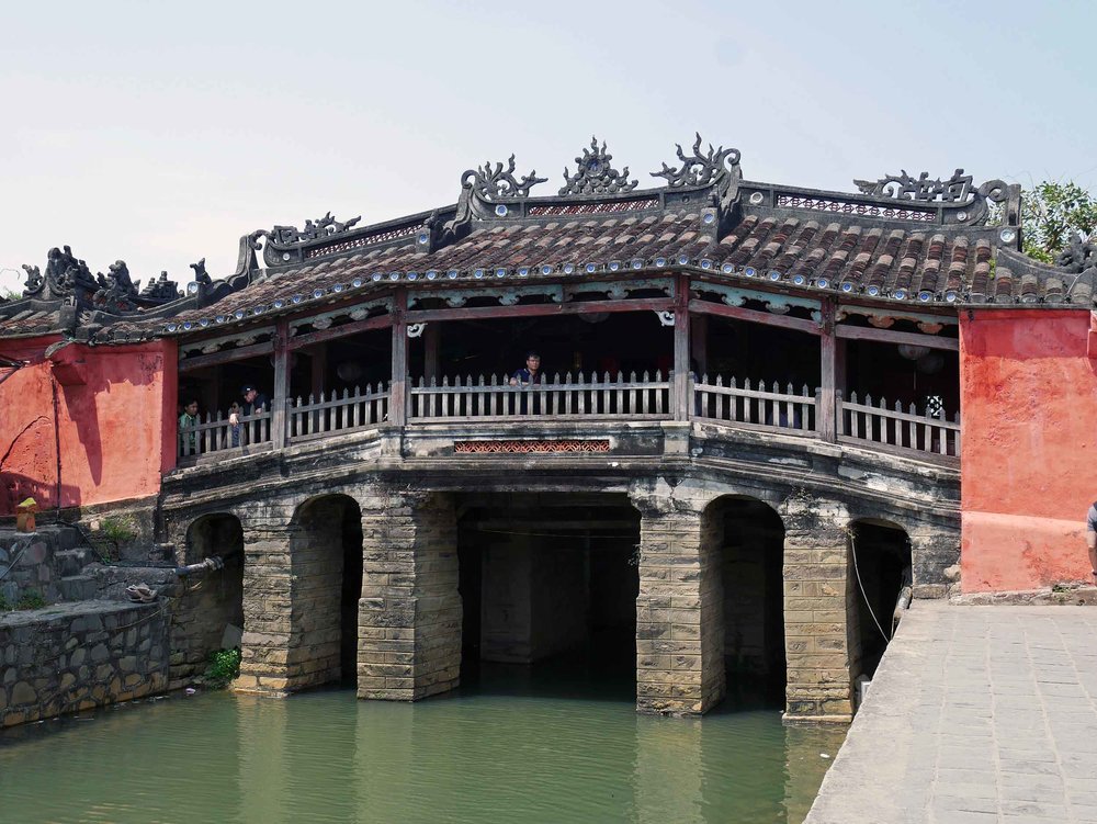  A signature sight in Hoi An, the elaborate Japanese covered bridge includes intricate, detailed carvings. 