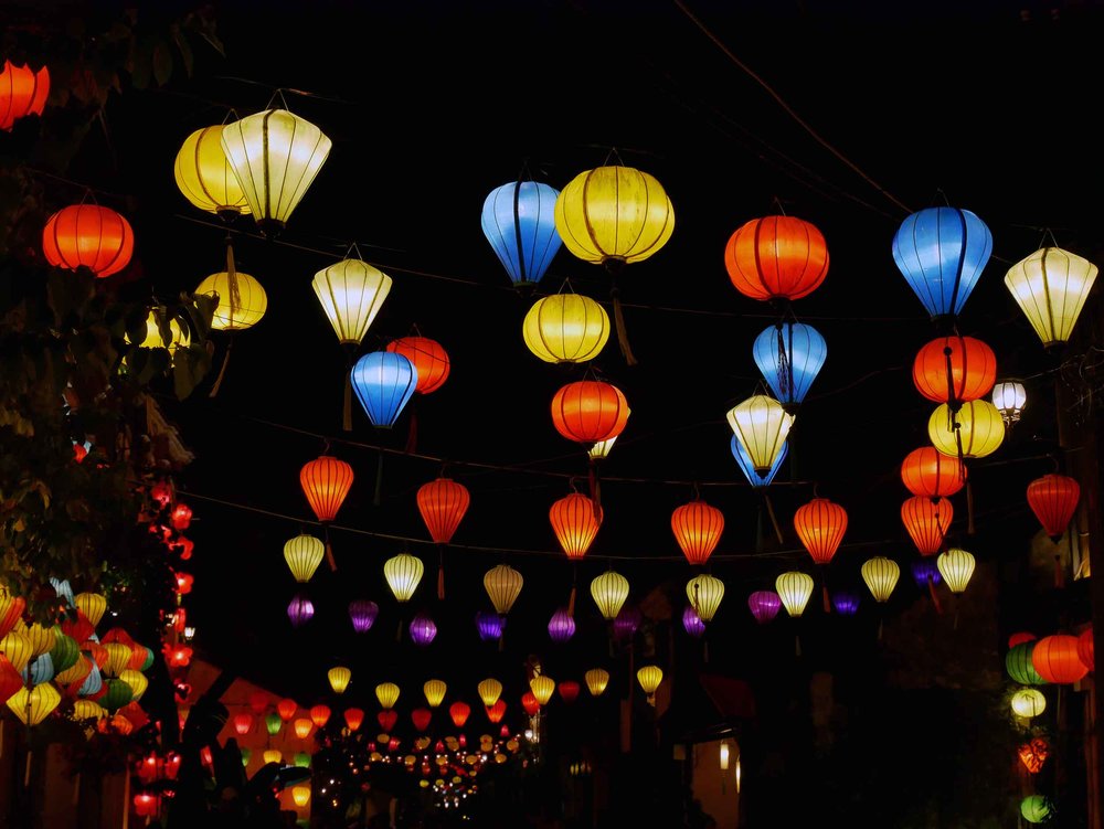  The many colored lanterns brings a bright and festive atmosphere to Hoi An's Ancient Town. 