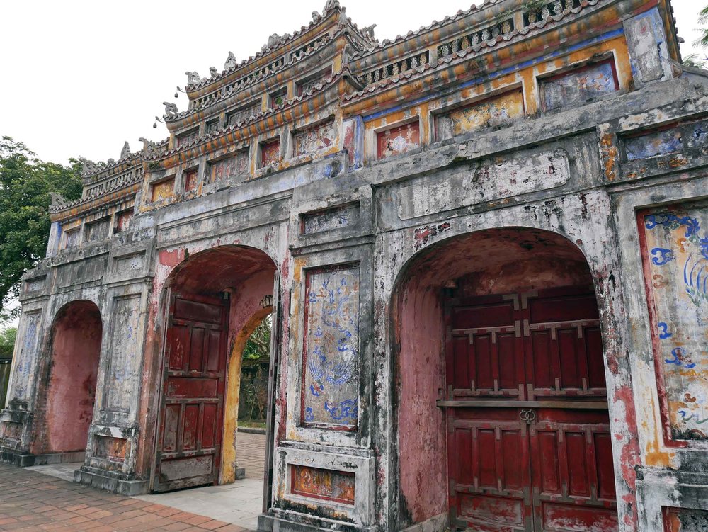 Although ignored for many years, the Imperial City is undergoing restoration, but we loved the faded colors and crumbling walls throughout the imposing palace. 