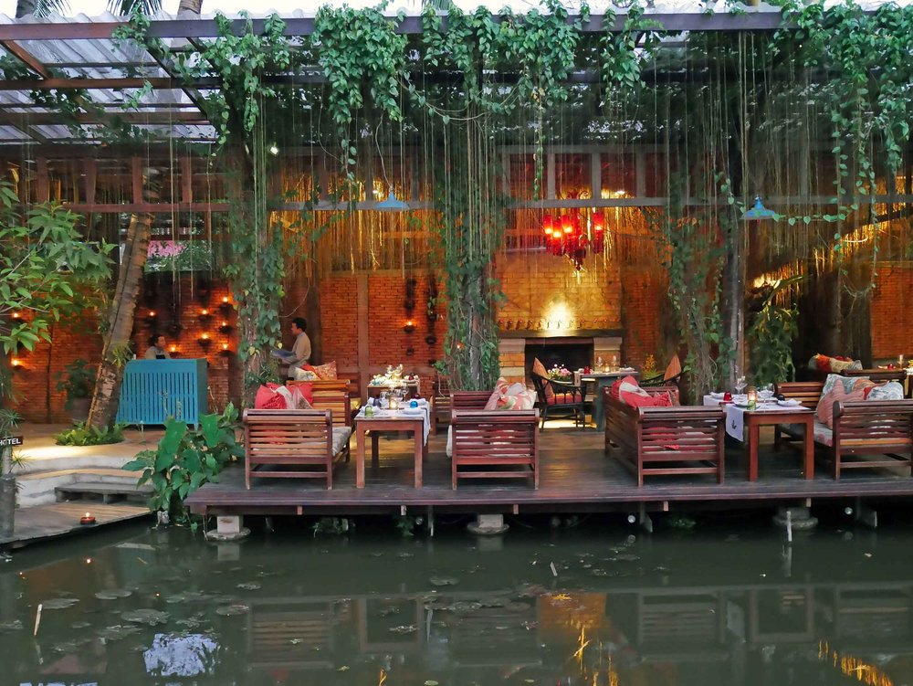  We had a delicious Lao-French dinner at dreamy Manda de Laos, set upon several UNESCO designated lotus ponds.&nbsp; 