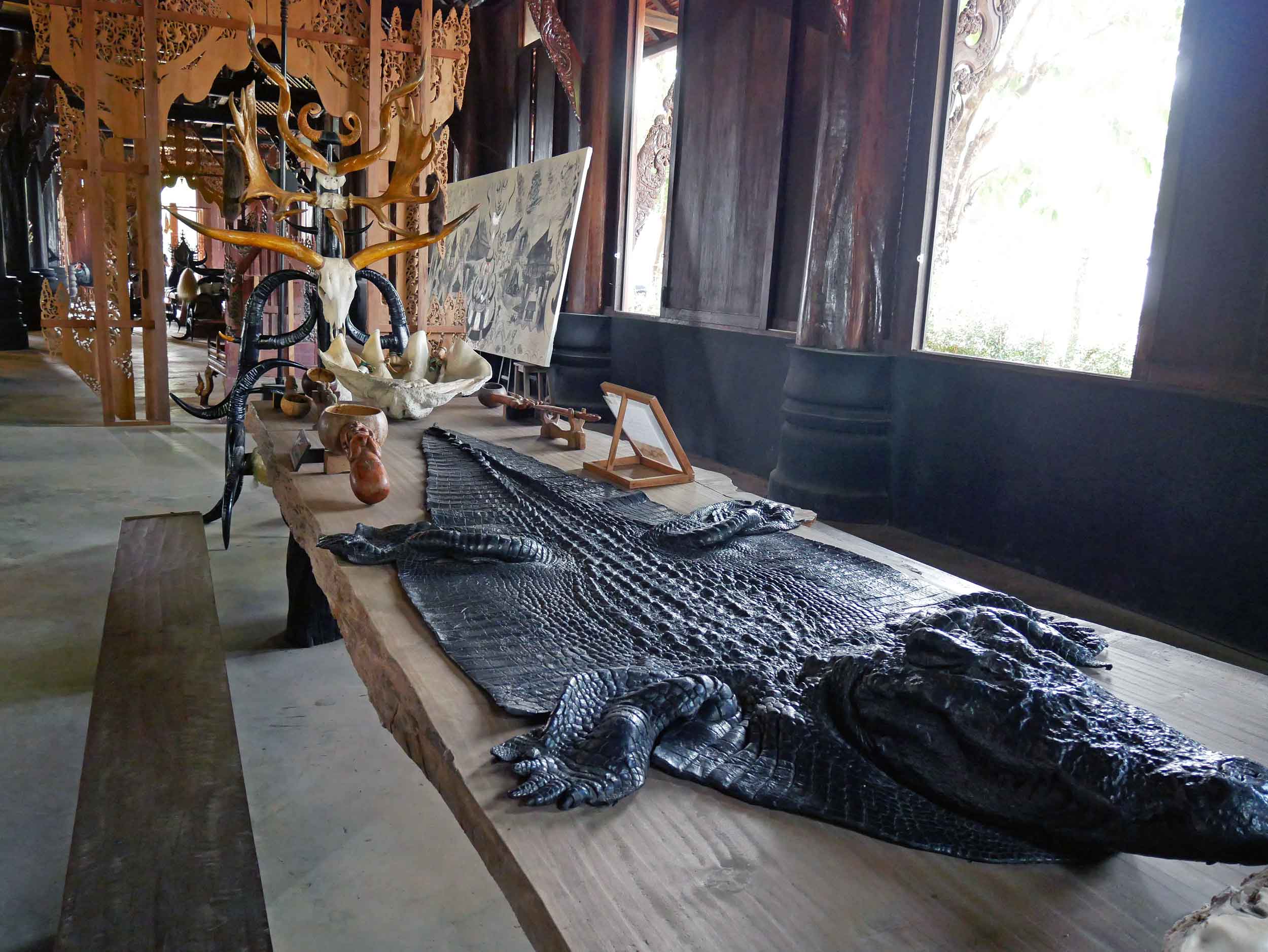  Many unique animal skins, bones and furs are found throughout the Black House.&nbsp; 
