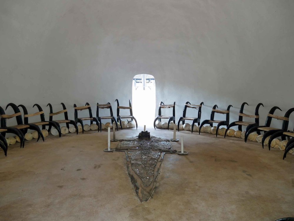  An interior display within one of the adobe structures.&nbsp; 