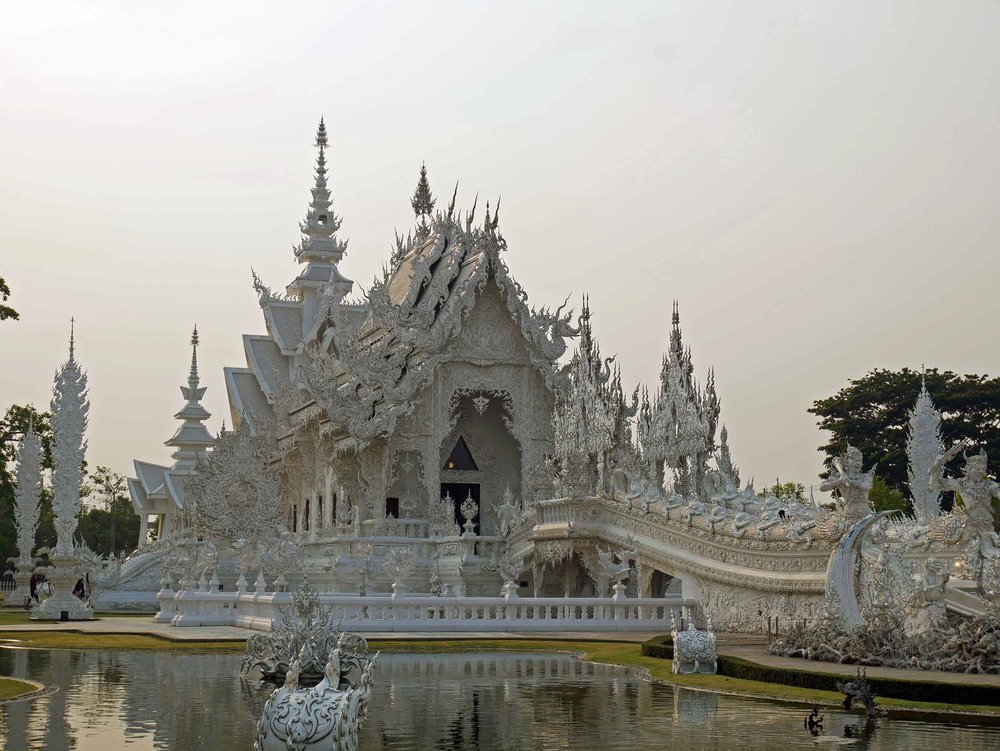  The glistening White Temple, or Wat Rong Khun, was only built in 1996 by local Chiang Rai artist Chalermchai Kositpipat 