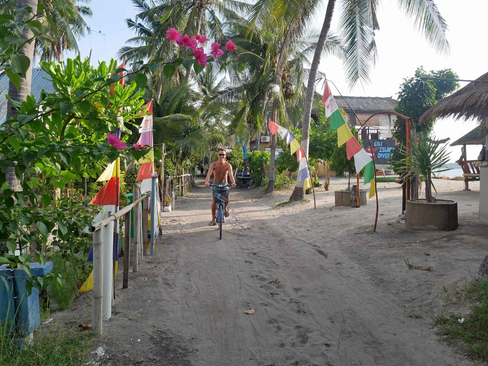  Bicycles are another option for getting around the island, which has a sandy path around the coastline. 