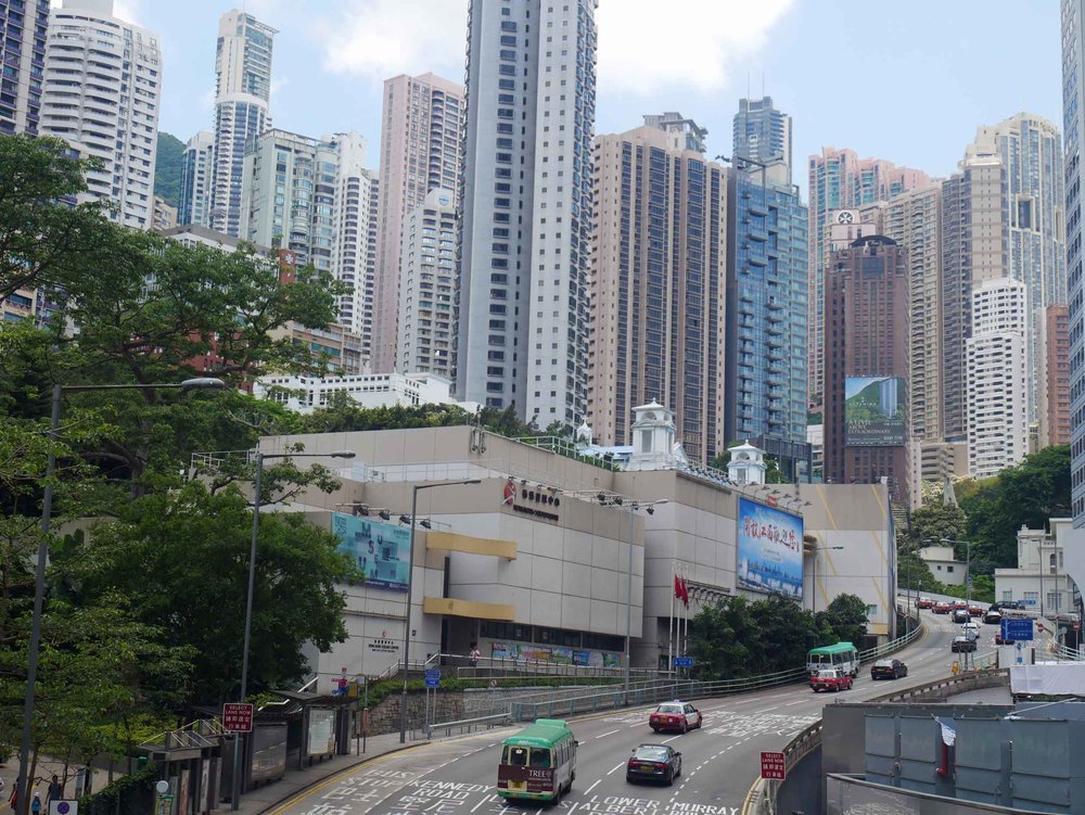  The view looking into the city as we crossed into Hong Kong Park.&nbsp; 