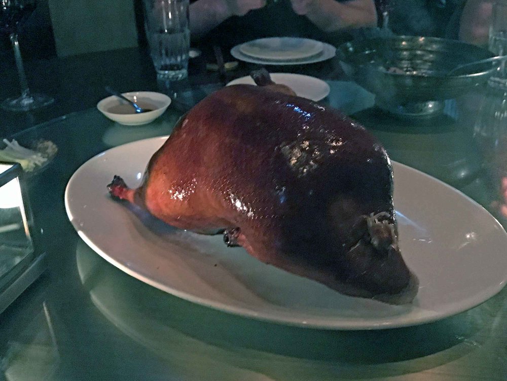  The meal's pièce de résistance was definitely the whole roast goose.&nbsp; 