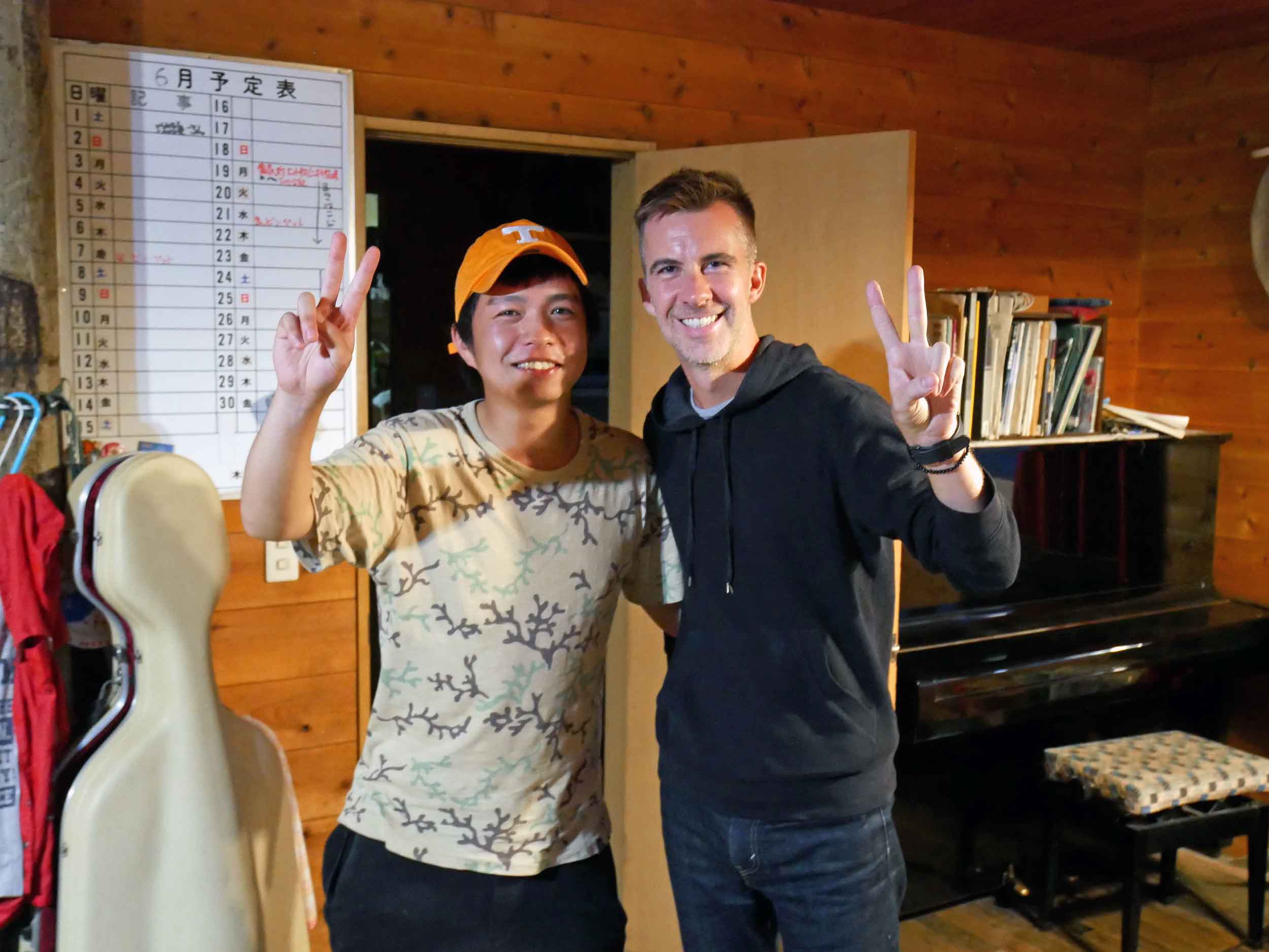  One of the long-term workers, Toshi, had studied in Knoxville, TN, and quickly won Trey over with his "Big Orange" hat.&nbsp; 