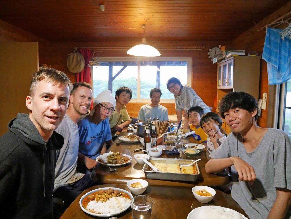 Our last dinner at Shiratori with the family and other farm helpers (June 28). 