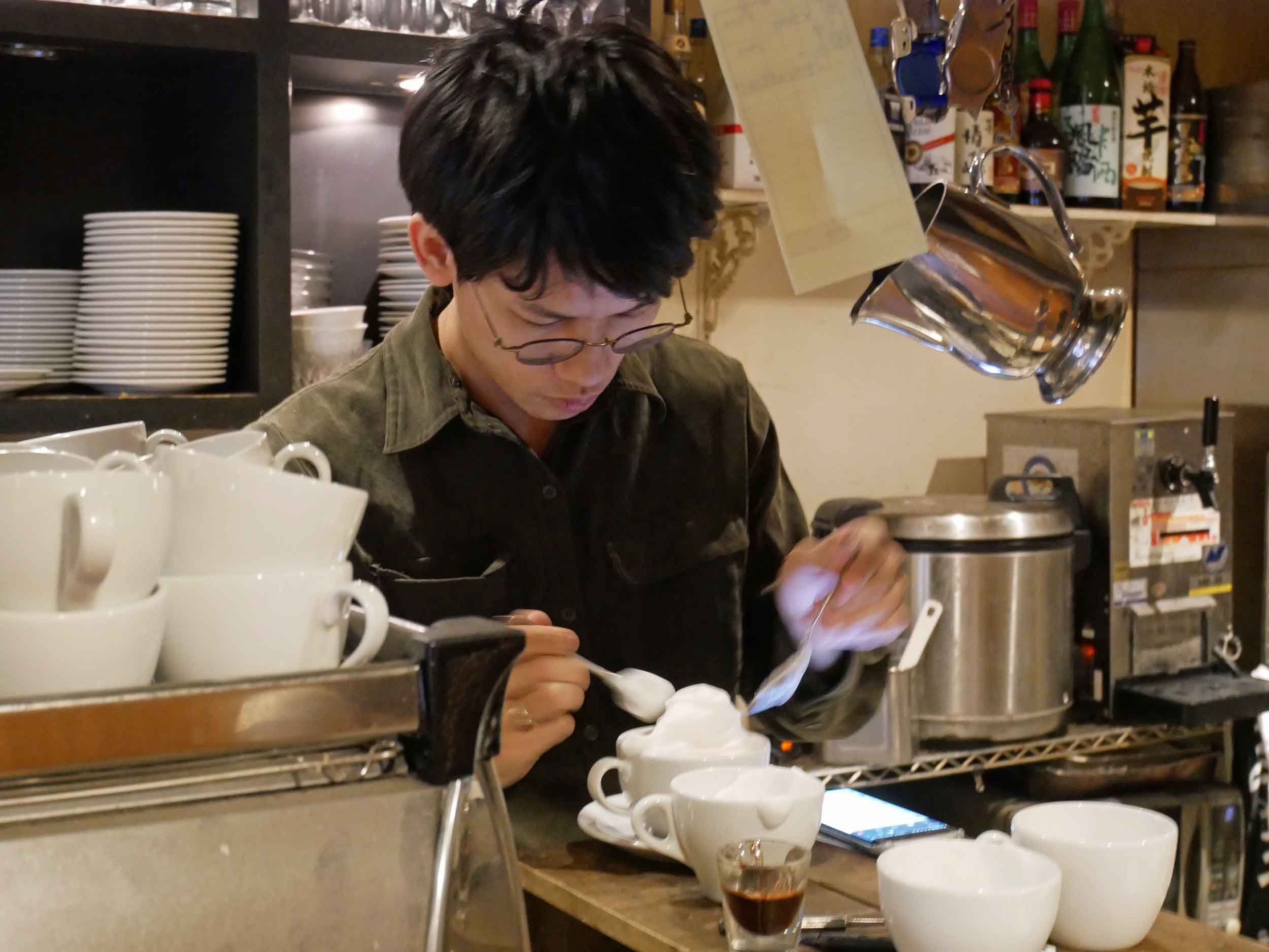  Coffee art comes to life at Reissue Cafe in Tokyo's famed Harajuku district. 