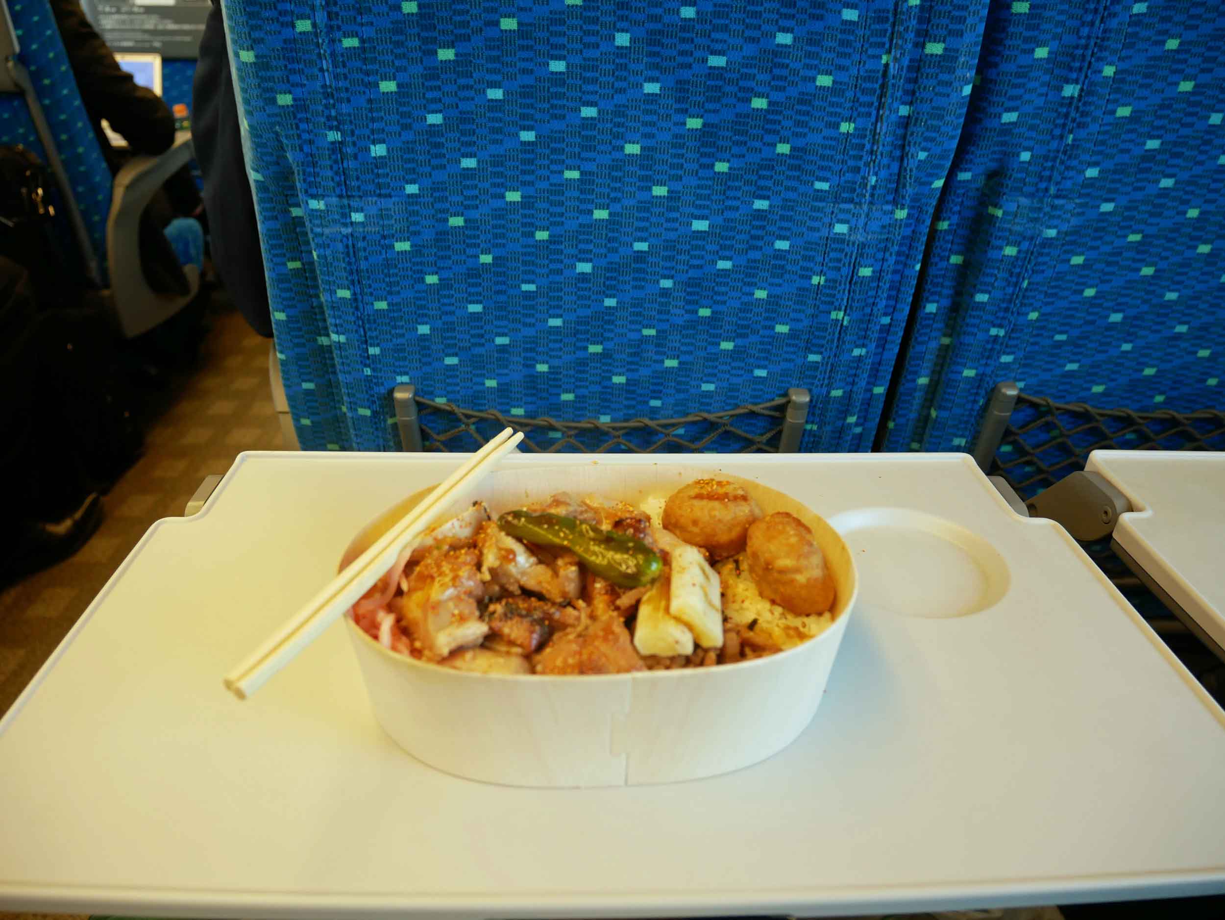  Bento to-go, our breakfast of champions on the train journey.&nbsp; 