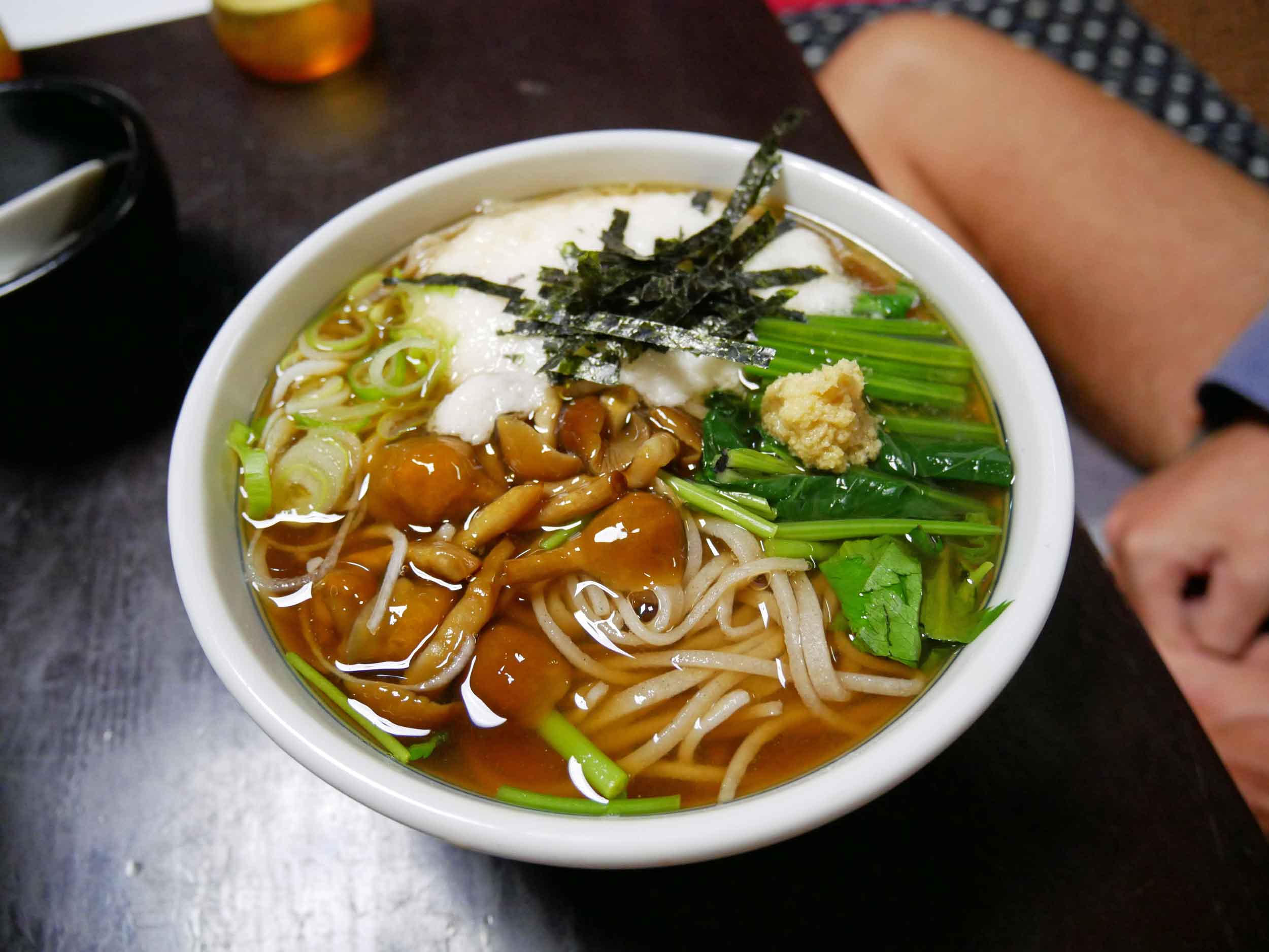  Sitting cross-legged on pillows and slurping a delicious soba!&nbsp; 